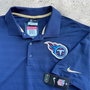 Tennessee Titans NFL Sideline Navy Nike Dri-FIT Polo Shirt Men’s Large NWT